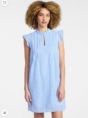 Time and Tru Light Blue Eyelet Mini Dress